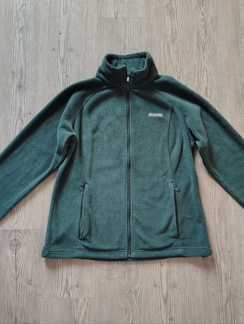 Columbia Women's Forest Green Full Zip Fleece Jacket Pockets Size Large
